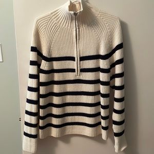 H&M nautical half zip knit striped sweater